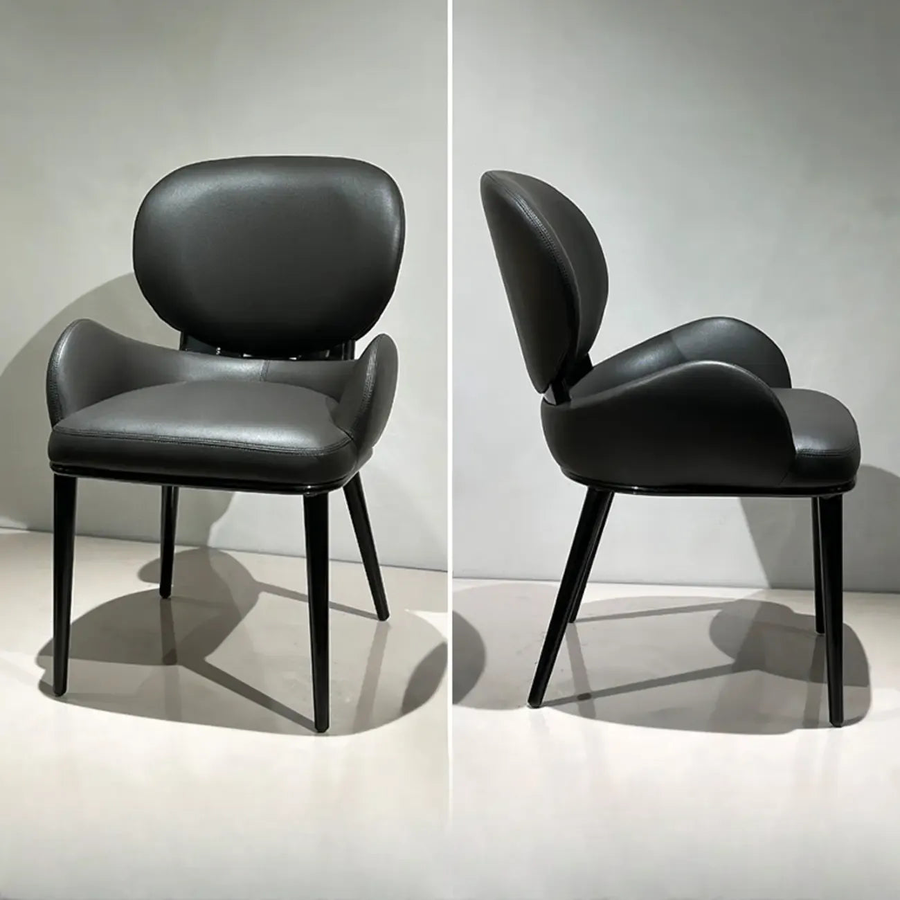 Contemporary Orange Upholstered Dining Chairs Open Back
