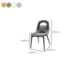 Contemporary Orange Upholstered Dining Chairs Open Back