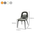 Contemporary Orange Upholstered Dining Chairs Open Back