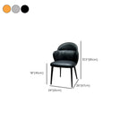 Contemporary Orange Upholstered Dining Chairs Open Back