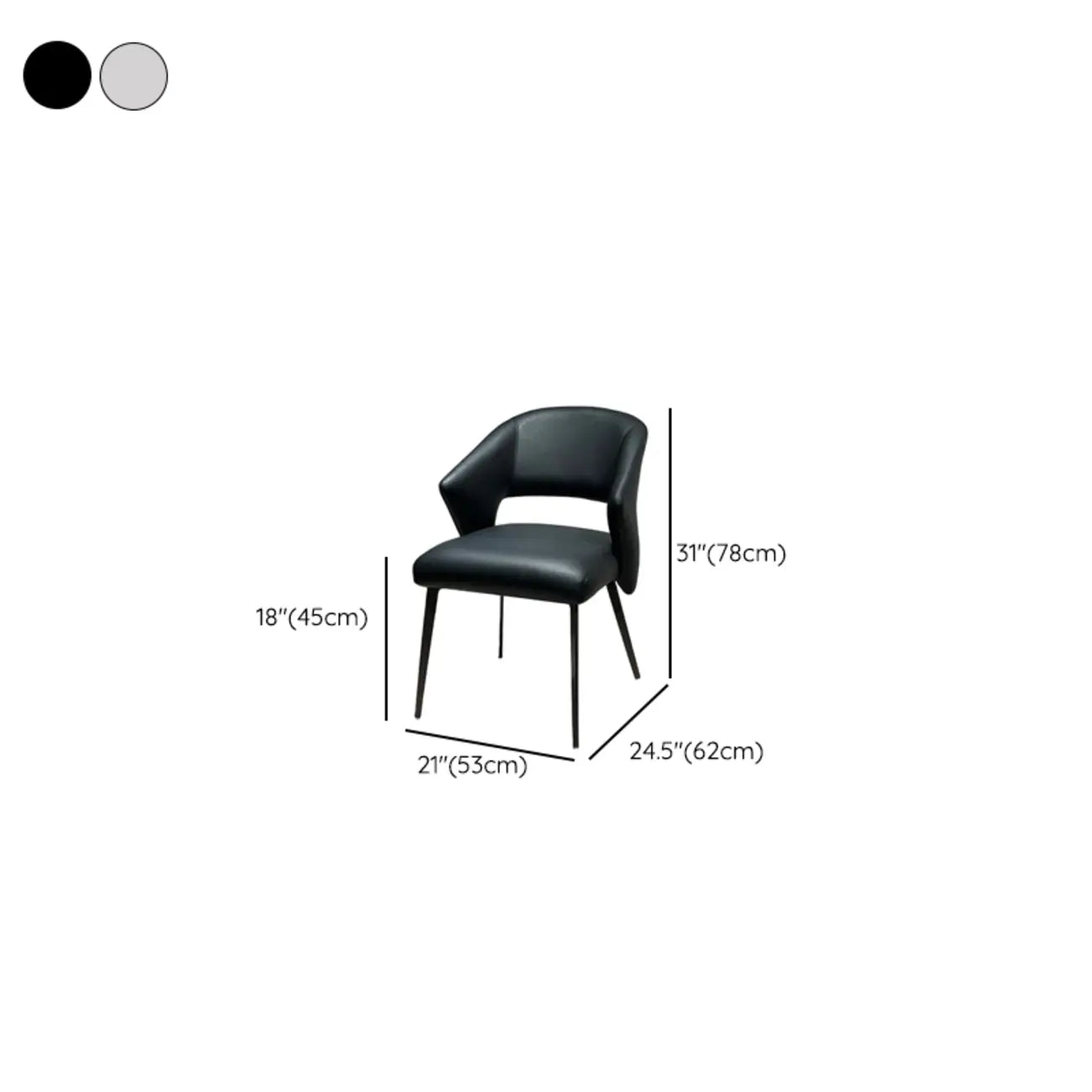 Contemporary Orange Upholstered Dining Chairs Open Back