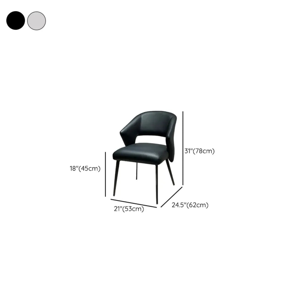 Contemporary Orange Upholstered Dining Chairs Open Back