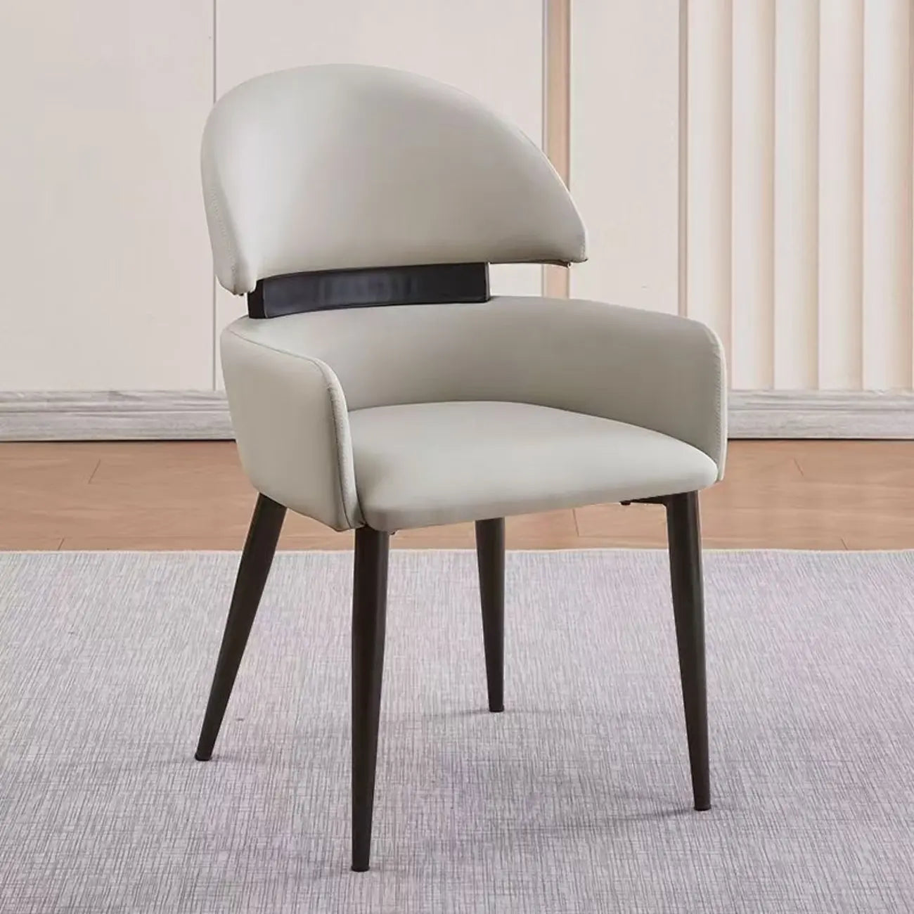 Scandinavian Swivel Brown Curved Back Dining Chairs