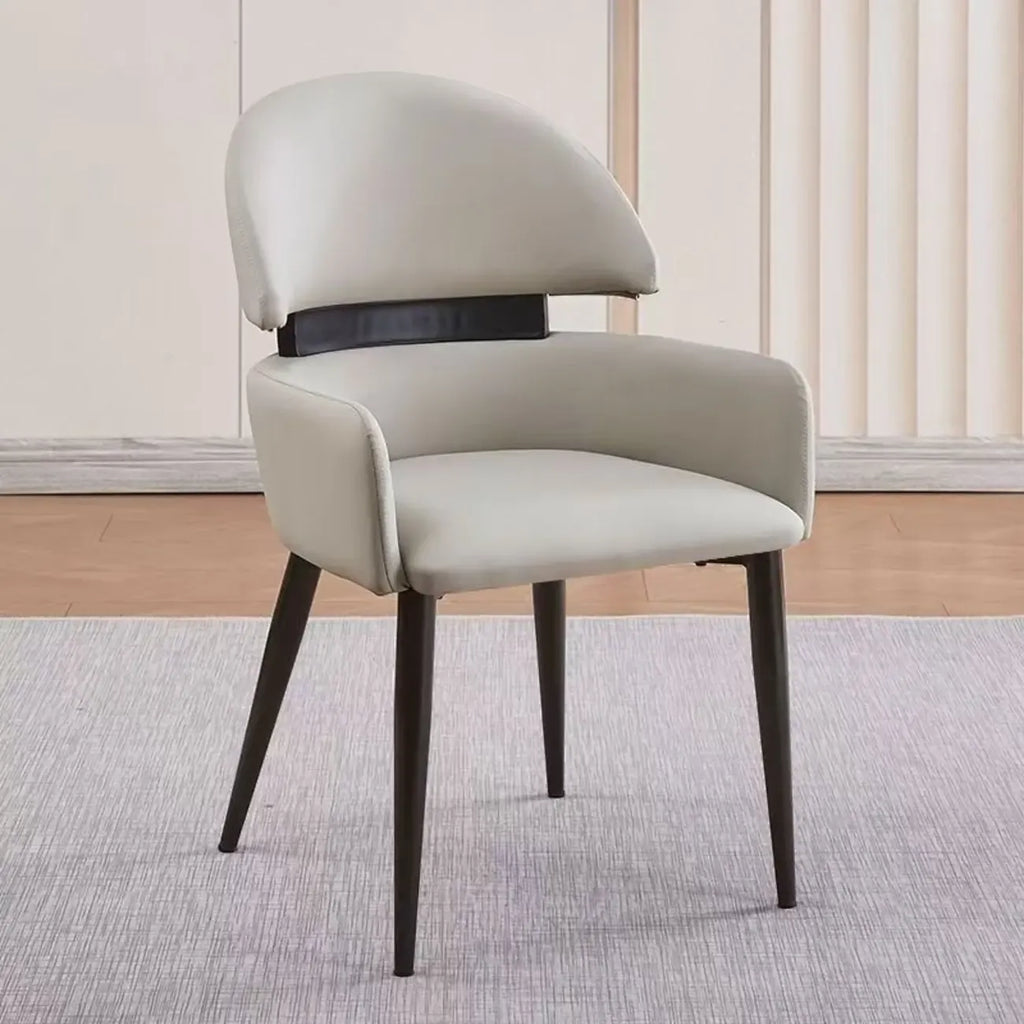 Scandinavian Swivel Brown Curved Back Dining Chairs