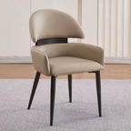 Scandinavian Swivel Brown Curved Back Dining Chairs
