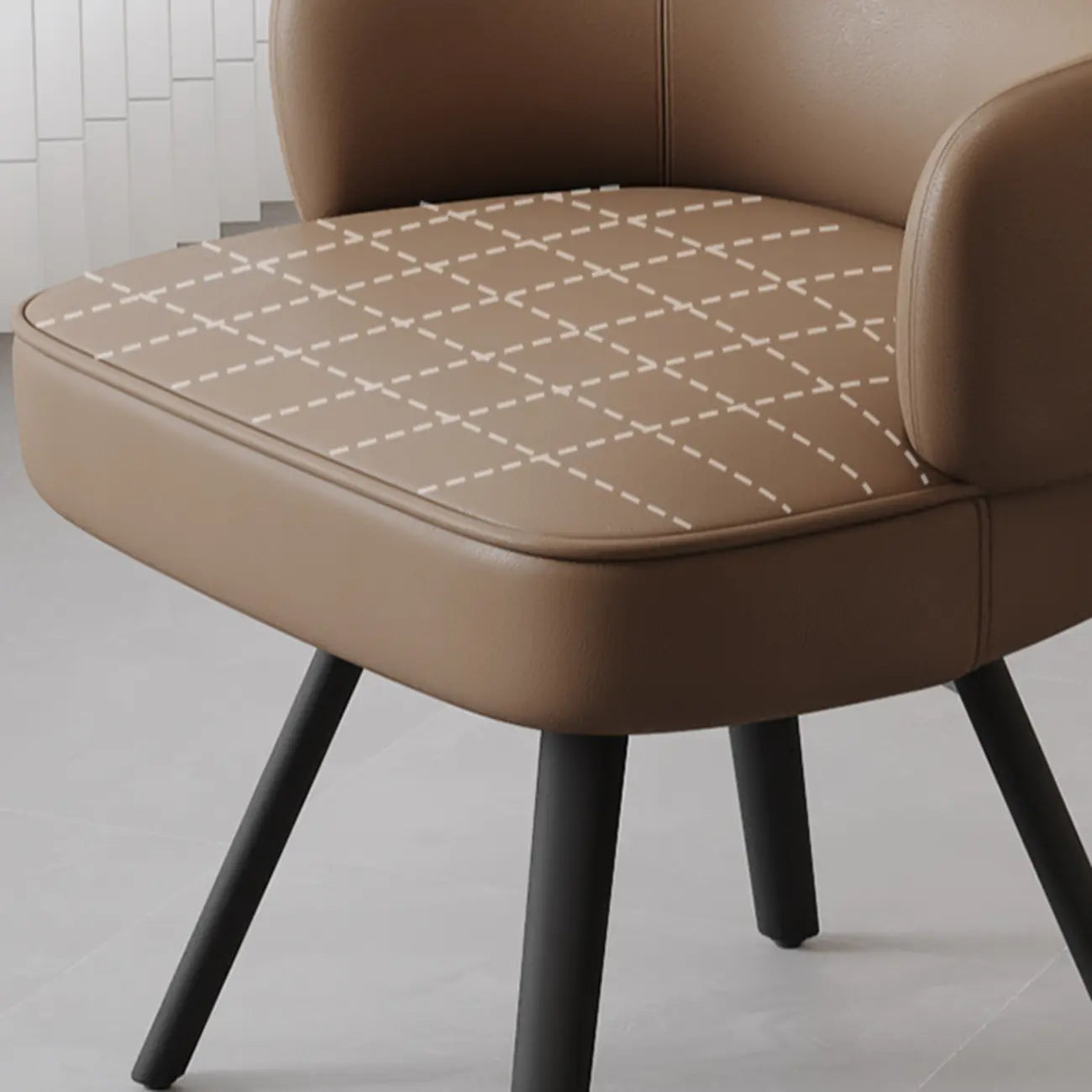 Scandinavian Swivel Brown Curved Back Dining Chairs