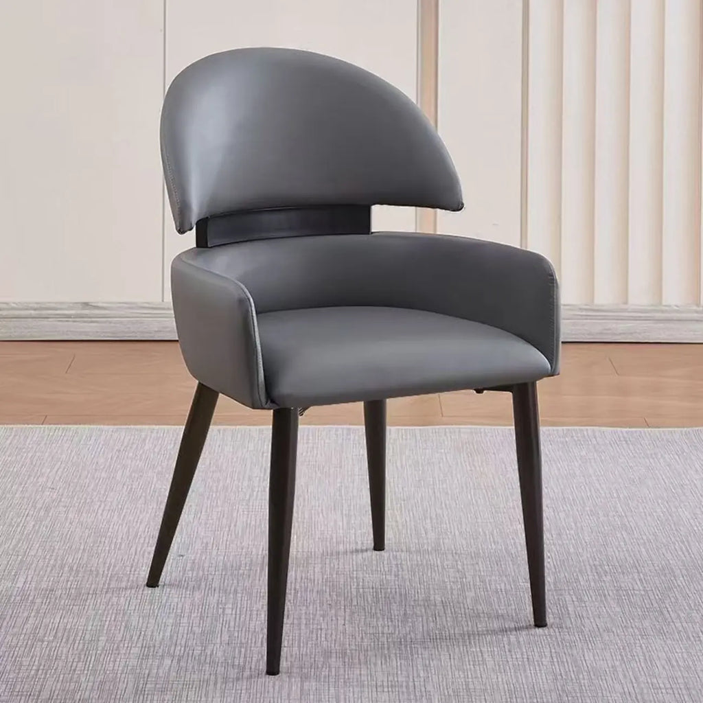Scandinavian Swivel Brown Curved Back Dining Chairs