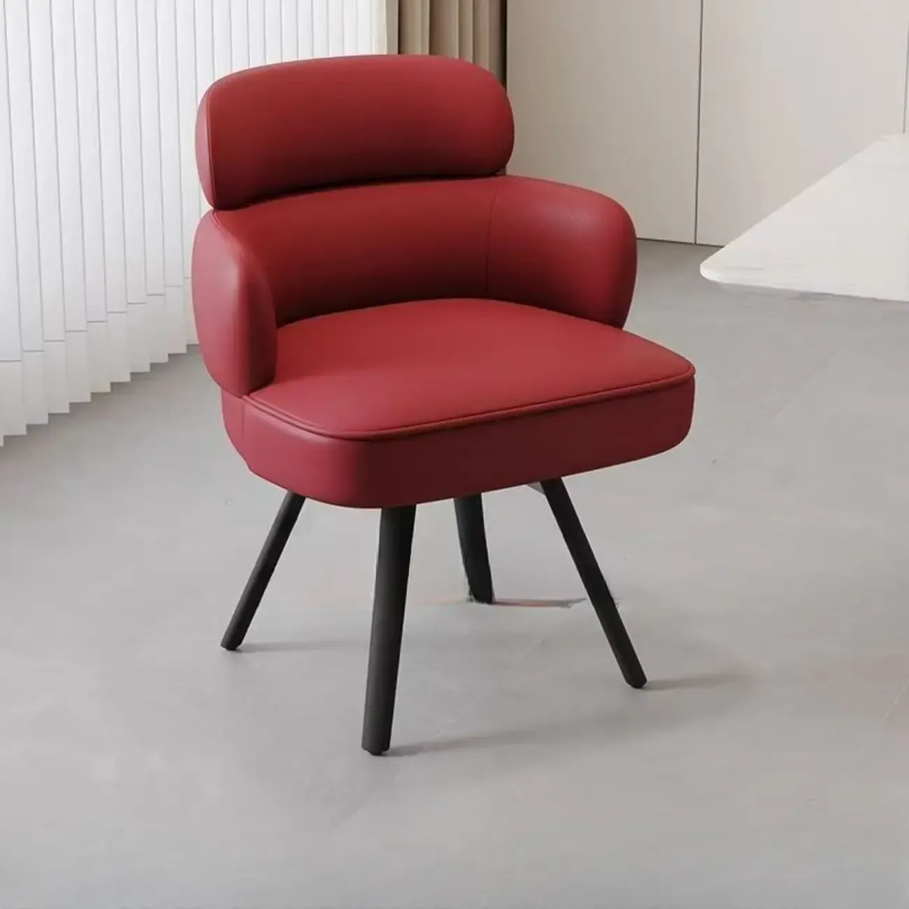 Scandinavian Swivel Brown Curved Back Dining Chairs