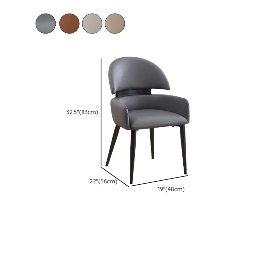 Scandinavian Swivel Brown Curved Back Dining Chairs