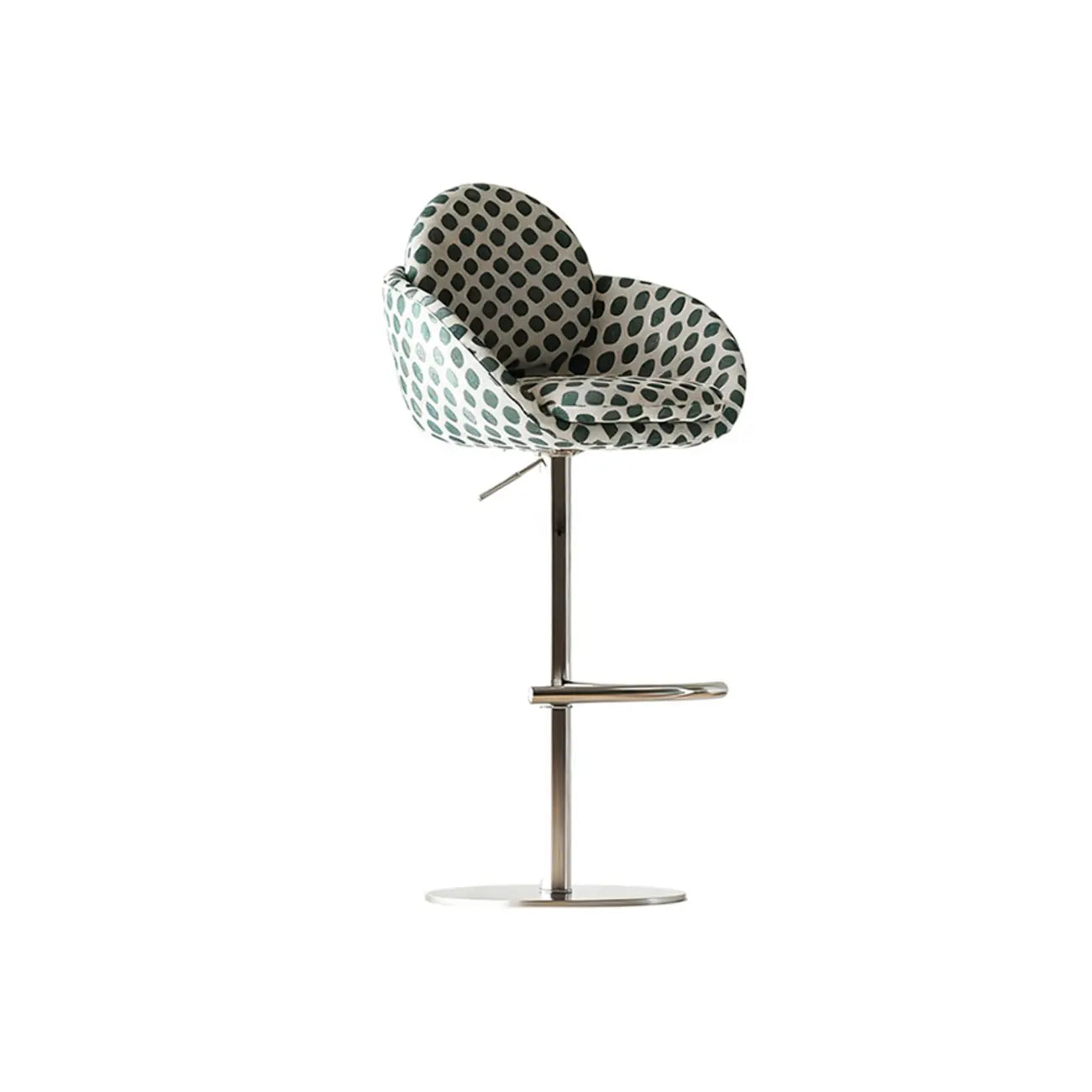Modern Swivel Fabric Upholstered Bar Stools Stainless Steel