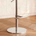 Modern Swivel Fabric Upholstered Bar Stools Stainless Steel