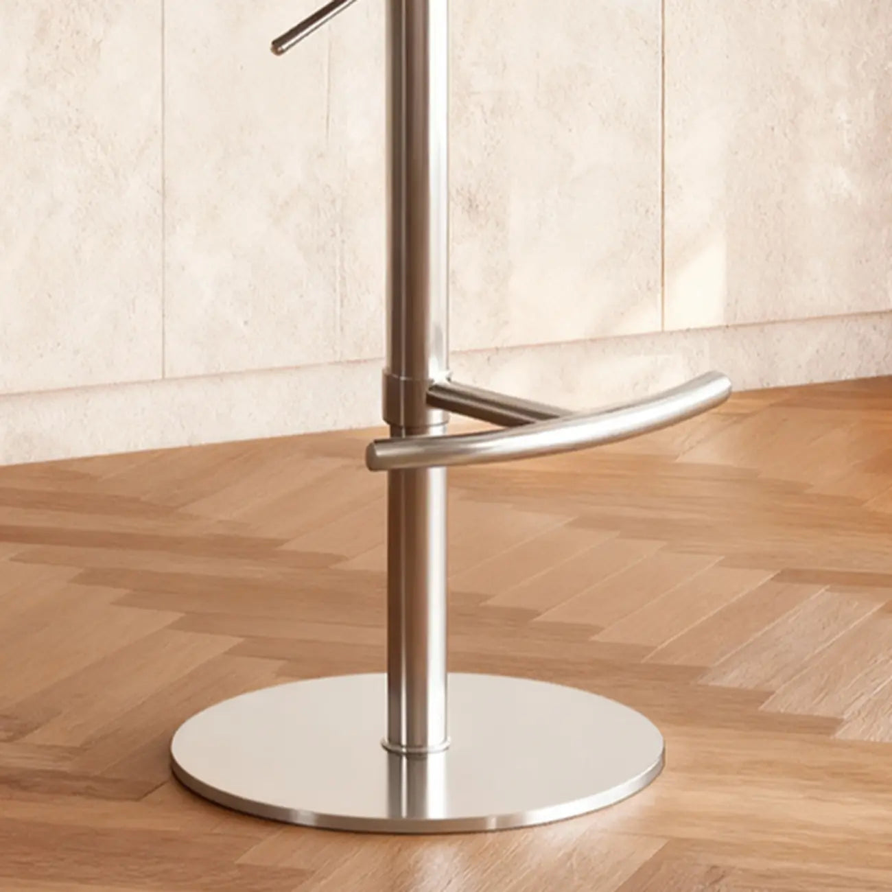 Modern Swivel Fabric Upholstered Bar Stools Stainless Steel