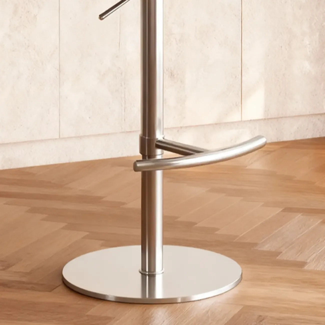 Modern Swivel Fabric Upholstered Bar Stools Stainless Steel