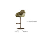 Modern Swivel Fabric Upholstered Bar Stools Stainless Steel