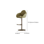 Modern Swivel Fabric Upholstered Bar Stools Stainless Steel