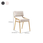 Modern Rectangle Faux Leather Open Back Dining Chair