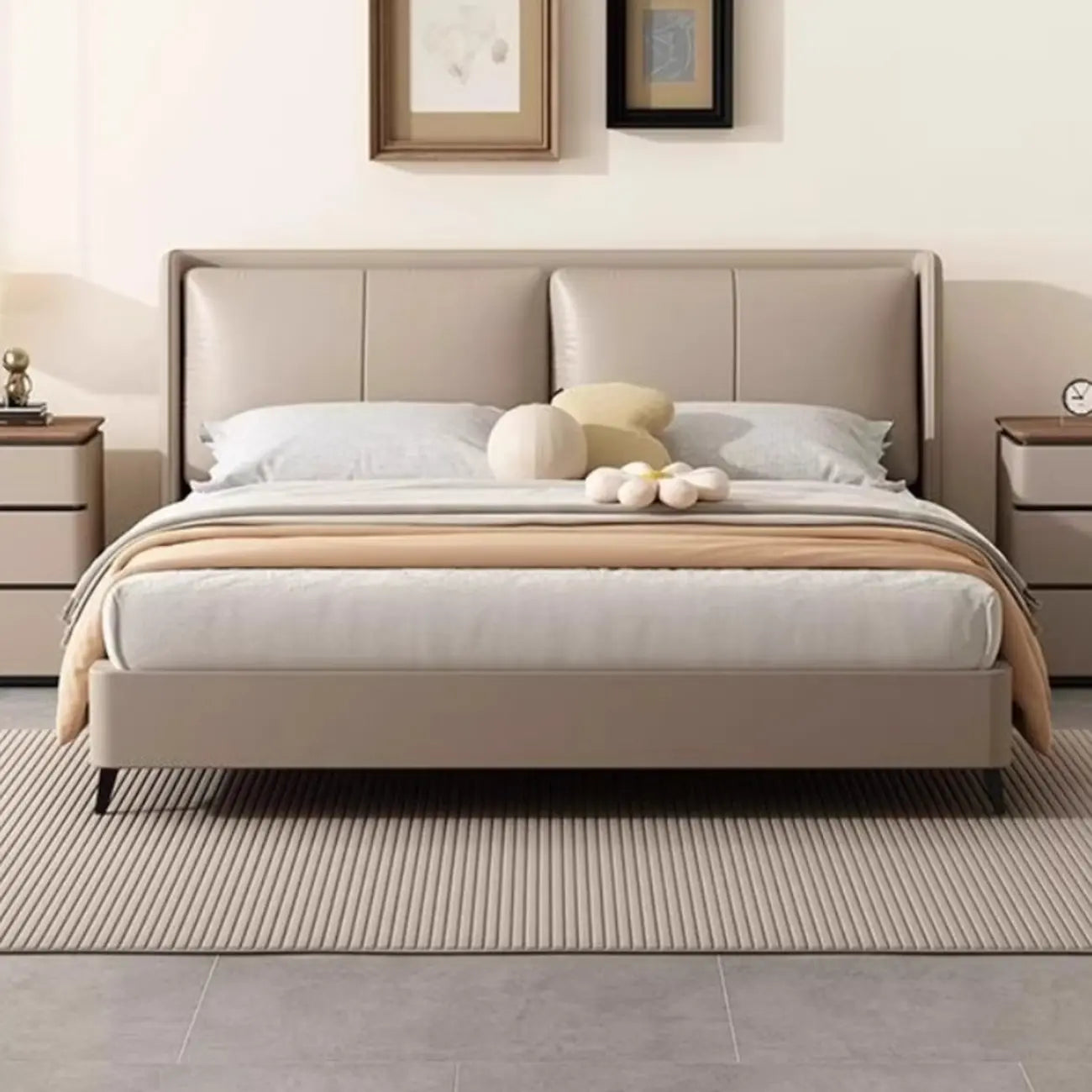 Elegant Modern Wood Three-Drawer Nightstand