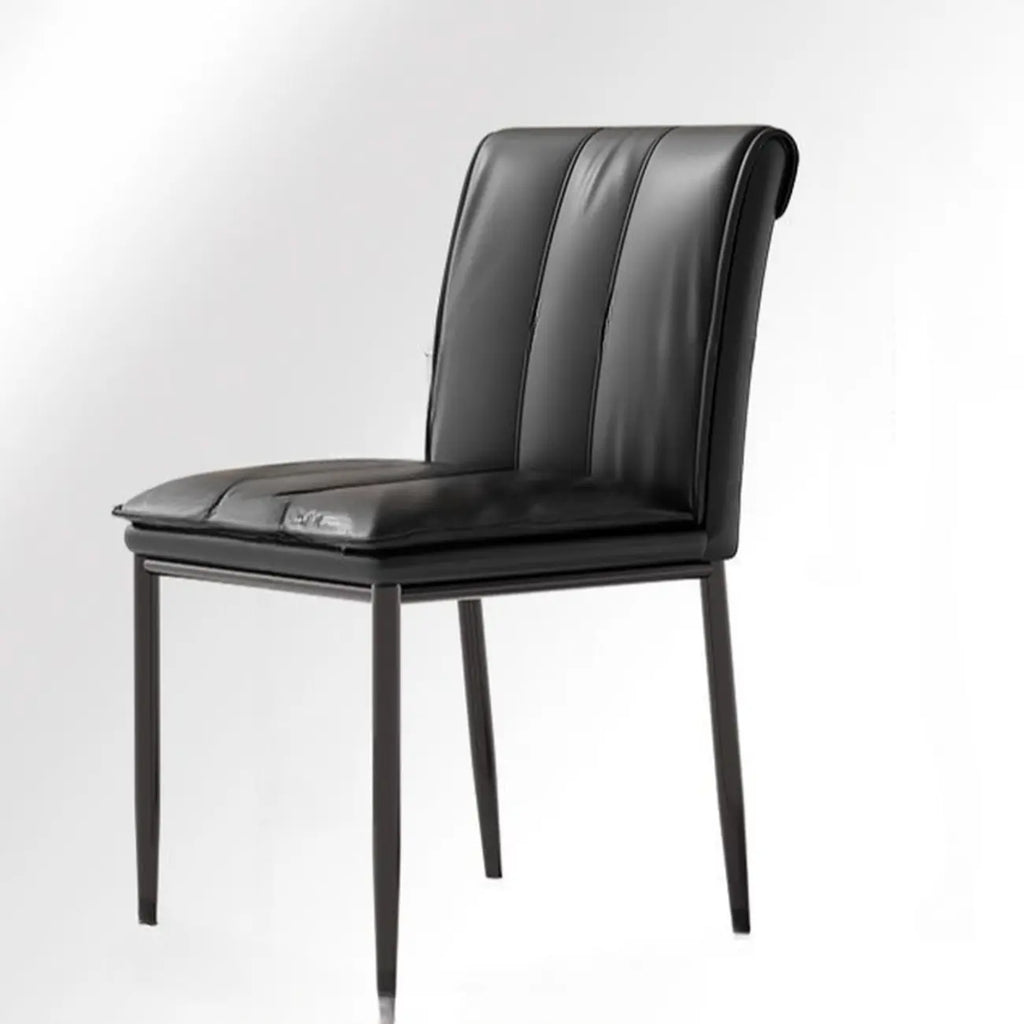 Low Back Upholstered Dining Chairs with Vertical Tufting
