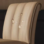 Low Back Upholstered Dining Chairs with Vertical Tufting