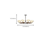 Brown Linear Wood Glass Modern Crystal Chandelier Light