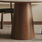 Modern Round Stone Top Pedestal Dining Table
