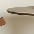 Modern Round Stone Top Pedestal Dining Table
