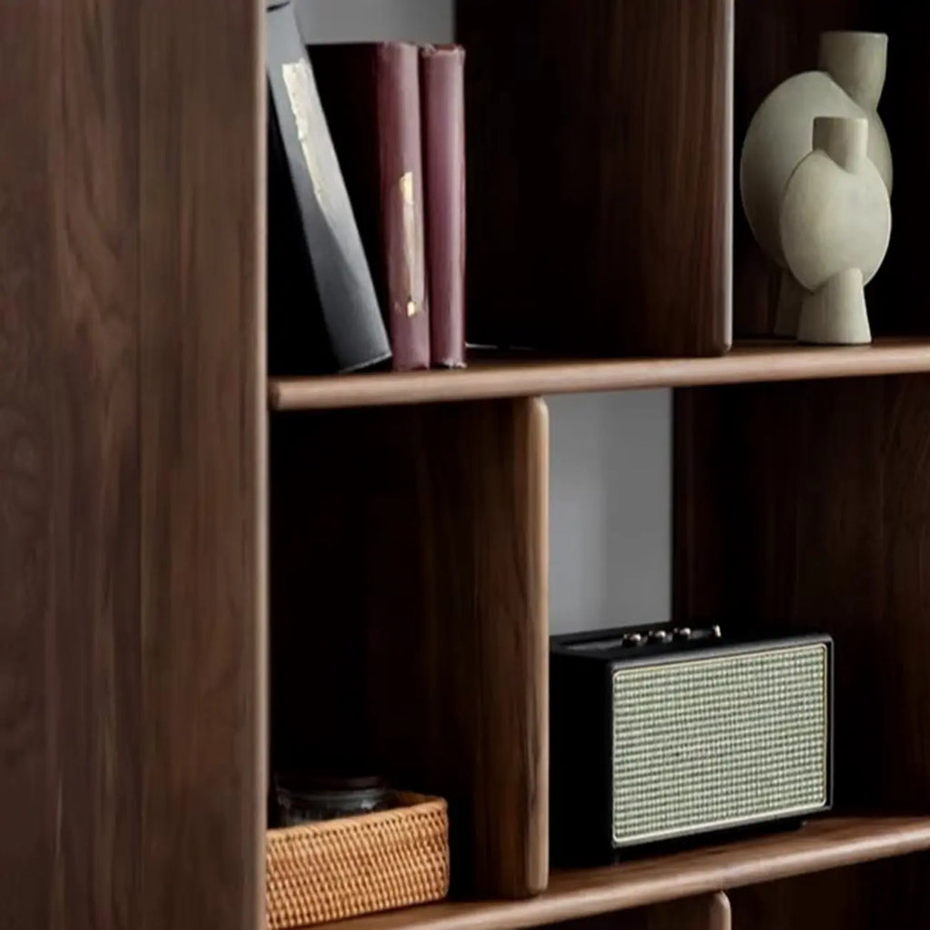 75 Tall Vertical Minimalist Wood Bookshelf With Open Back