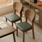 Black Wood Vintage-Style Upholstered Dining Chair with Cozy Seat