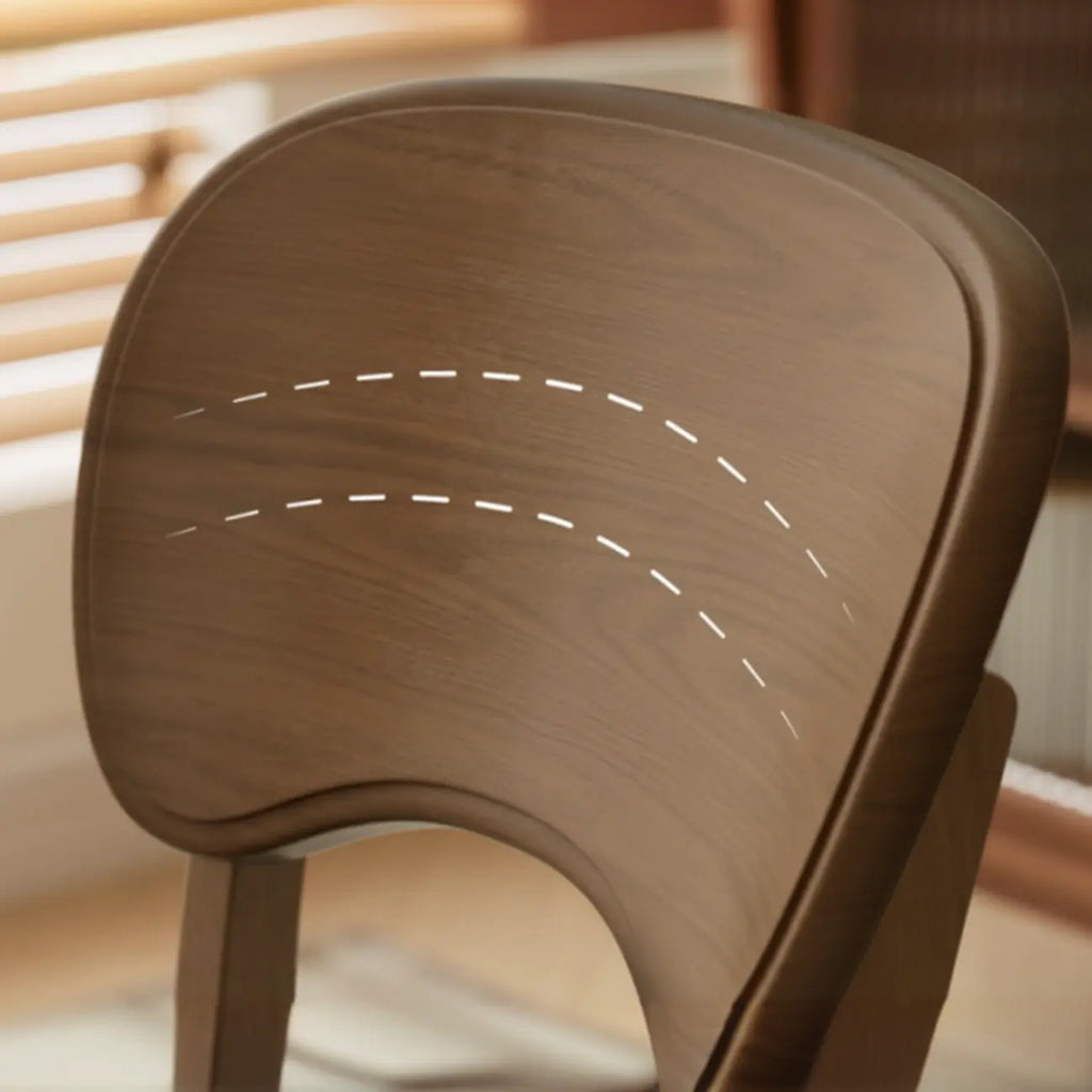 Black Wood Vintage-Style Upholstered Dining Chair with Cozy Seat