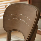 Black Wood Vintage-Style Upholstered Dining Chair with Cozy Seat