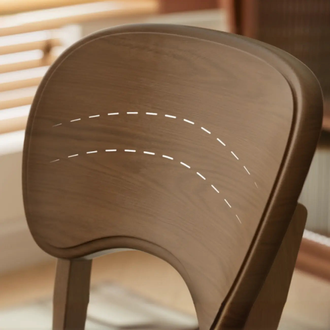 Black Wood Vintage-Style Upholstered Dining Chair with Cozy Seat