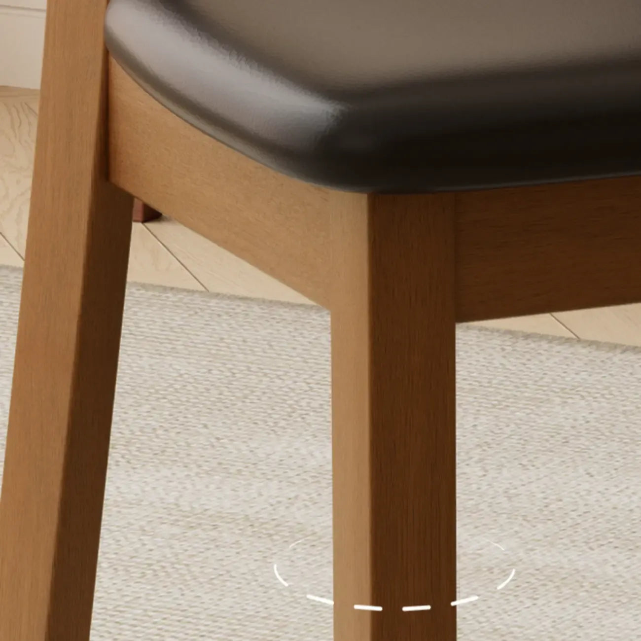 Black Wood Vintage-Style Upholstered Dining Chair with Cozy Seat
