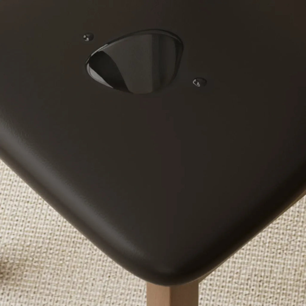 Black Wood Vintage-Style Upholstered Dining Chair with Cozy Seat