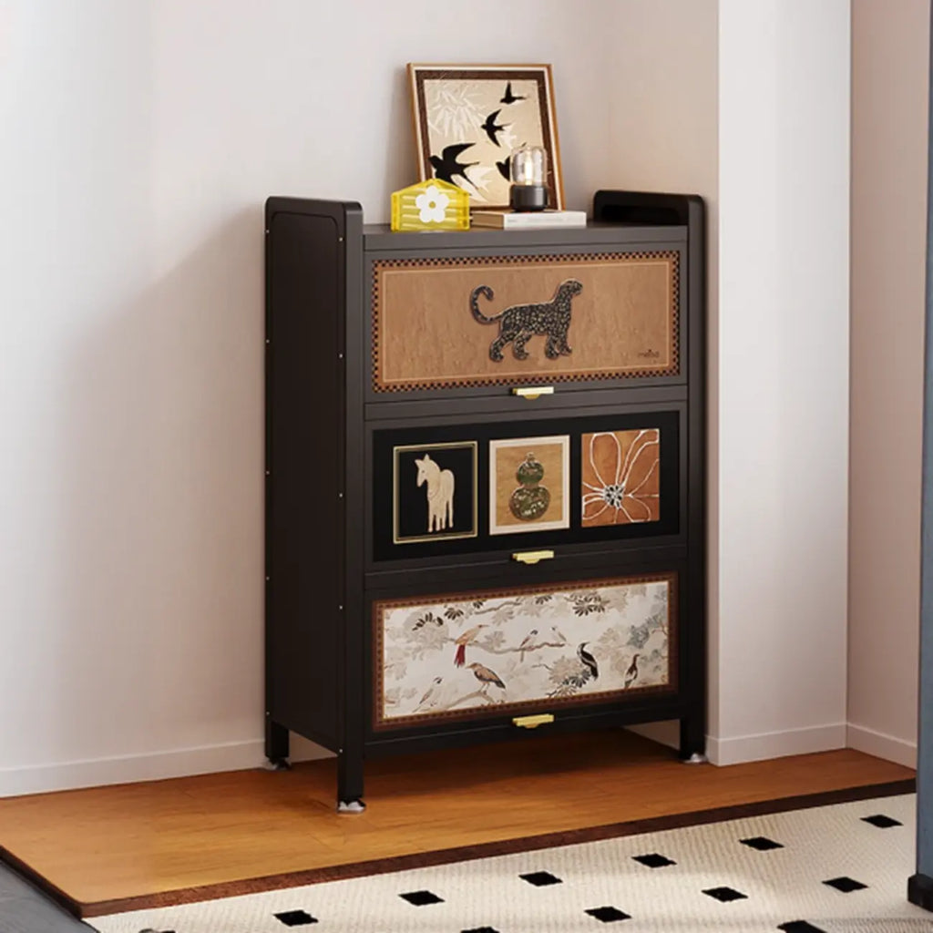 Elegant Black Wood Bookcase Close Back Storage Cabinet