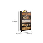 Elegant Black Wood Bookcase Close Back Storage Cabinet
