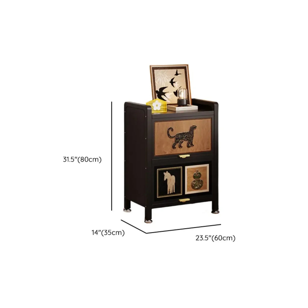 Elegant Black Wood Bookcase Close Back Storage Cabinet