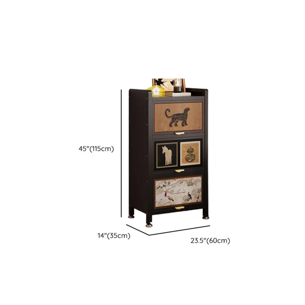 Elegant Black Wood Bookcase Close Back Storage Cabinet