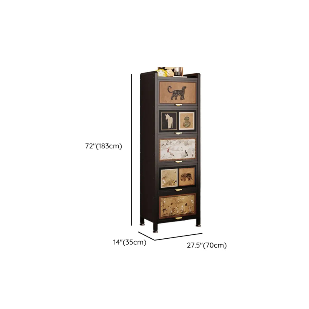 Elegant Black Wood Bookcase Close Back Storage Cabinet