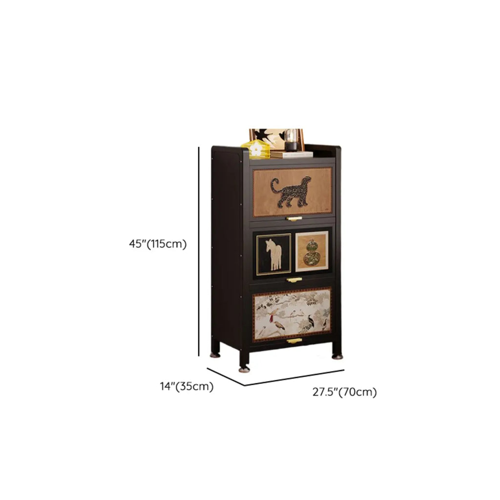 Elegant Black Wood Bookcase Close Back Storage Cabinet