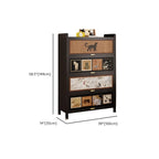 Elegant Black Wood Bookcase Close Back Storage Cabinet