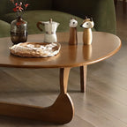Modern Abstract Wood Triangular Coffee Table