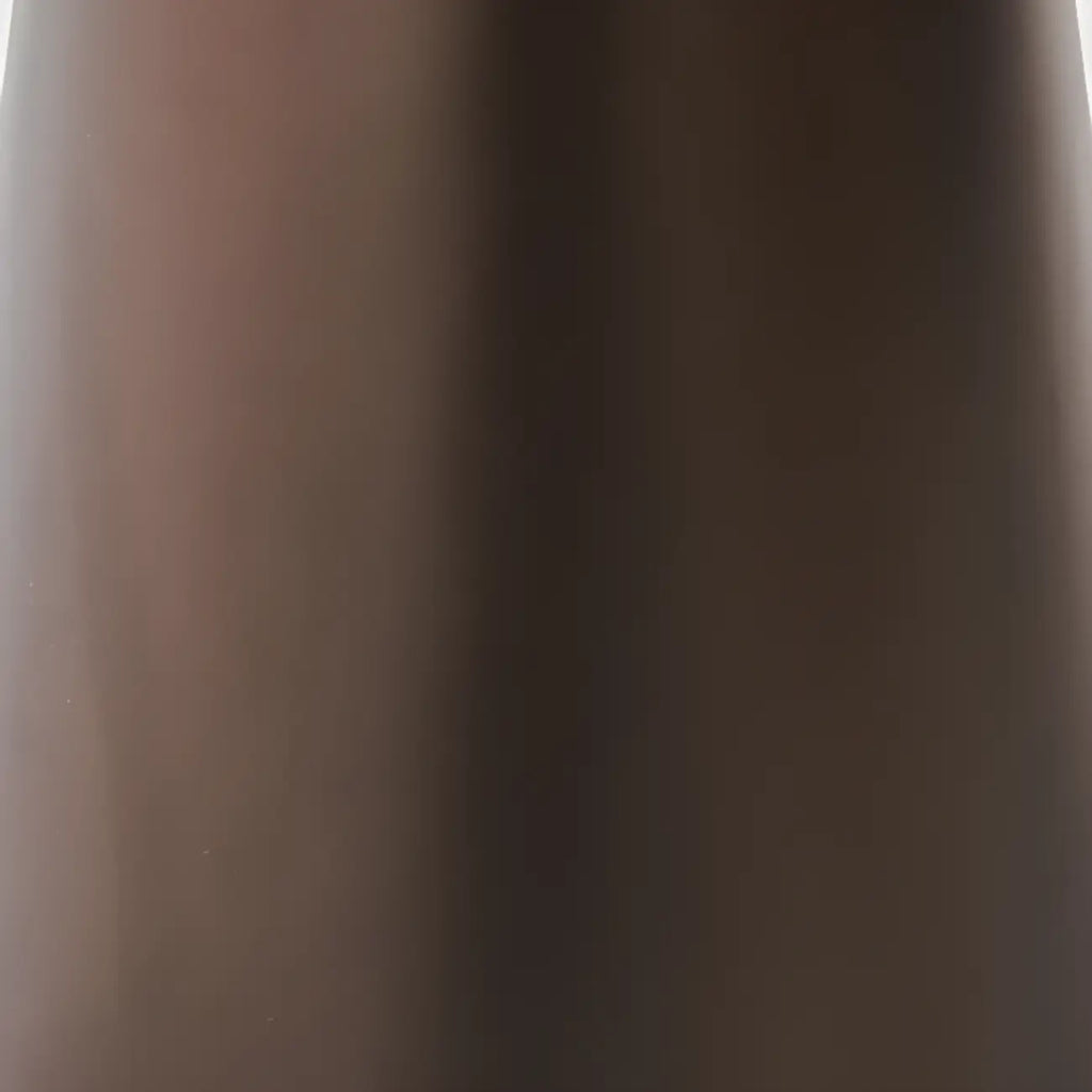 Brown Modern Round Tabletop Metal Pedestal Side Table