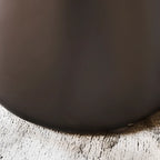 Brown Modern Round Tabletop Metal Pedestal Side Table