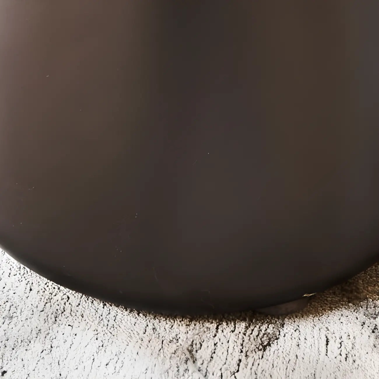 Brown Modern Round Tabletop Metal Pedestal Side Table