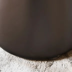 Brown Modern Round Tabletop Metal Pedestal Side Table