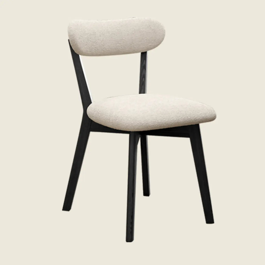 Walnut Wood Mid-Century Modern Upholstered Dining Chair