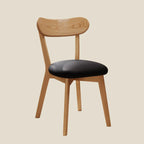 Walnut Wood Mid-Century Modern Upholstered Dining Chair