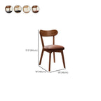 Walnut Wood Mid-Century Modern Upholstered Dining Chair