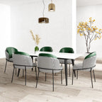 Curved Back Houndstooth Pattern Upholstered Dining Chair