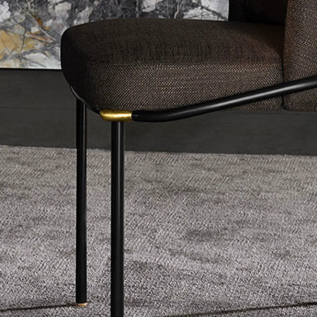 Curved Back Houndstooth Pattern Upholstered Dining Chair
